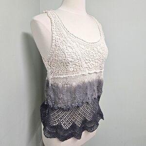 American Eagle Crochet Ombre Tank Top Lace Swim Bohemian Festival Medium